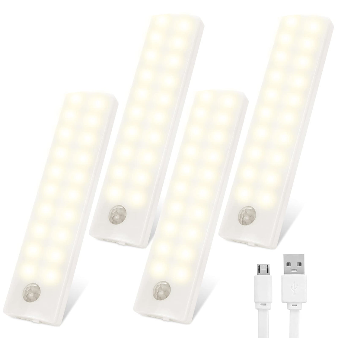 Tolare Led Cabinet Lights With Motion Sensor (4 Pack Warm White)